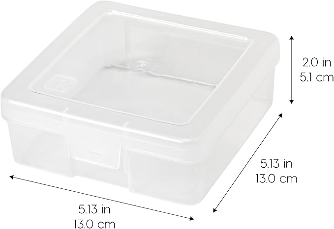 IRIS USA Clear Storage Cases, 18-Pack, |Made in USA|, Plastic Bead Organizing Containers with Snap Lid for Arts, Crafts, Ephemera, Stickers, & Dance Cheer, Clear - Small