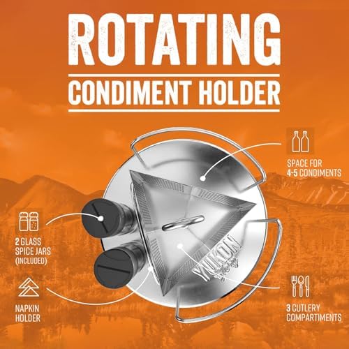 Yukon Glory Rotating Condiment Caddy, Stainless, 360-Degree