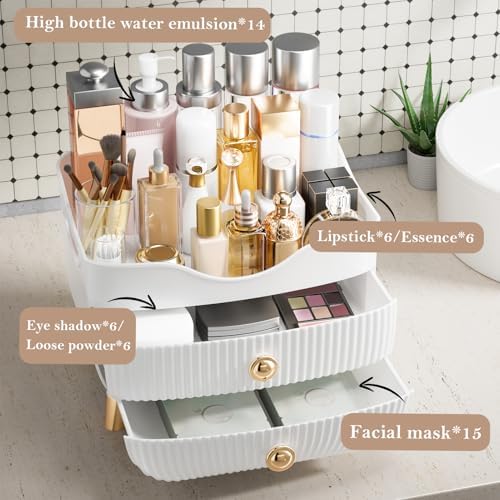 Makeup Organizer Countertop, Large Capacity Skincare Organizer for Vanity