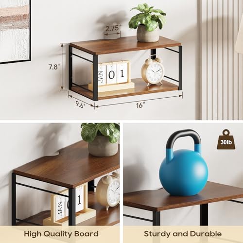 Floating Nightstand, Wood Bedside Shelf Wall Mounted Nightstand, Floating Bedside Table Wall Shelf for Bedroom, Living R