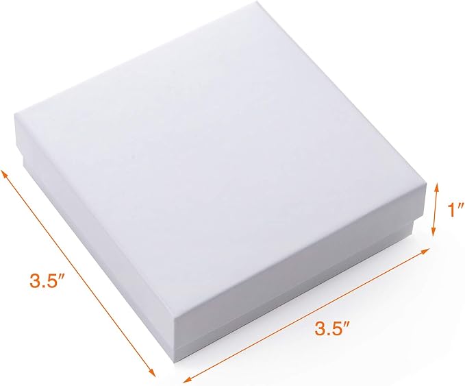 GEFTOL Jewelry Gift Boxes 96 Pack 3.5x3.5x1 Inch Cardboard Jewelry Boxes,Small Gift Boxes for Jewelry Earrings Necklaces Handmade Bangles Bracelets(White)