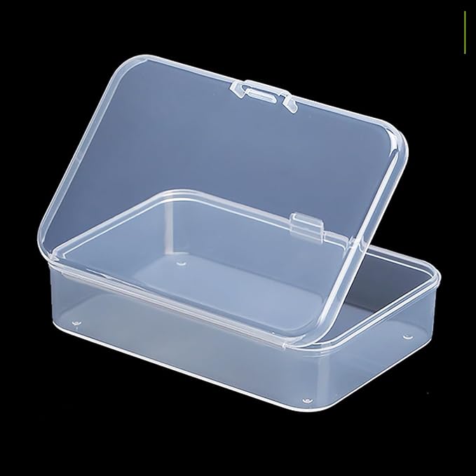 12 Pack Rectangle Plastic Clear Storage Containers Box (3.54 x 2.36 x 0.87 inch) for Beads, Coins, Safety Pins and Other Craft Jewelry Watch Findings
