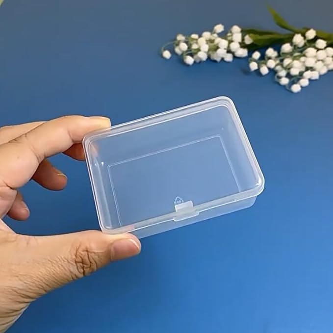 12 Pcs Rectangle Clear Craft Supply Case (2.99 x 2.05 x1.18 inch) - Clear Plastic Box Containers for Jewelry Findings and Art Supplies