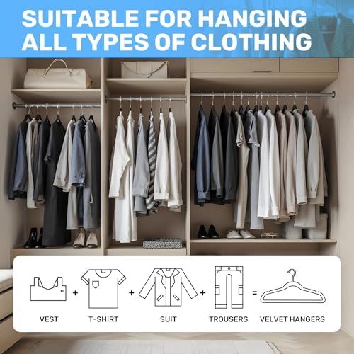 Simple Deluxe 30 Pack Velvet Hangers, 360° Swivel Hooks, Heavy Duty Non-Slip Clothes Hangers with Shoulder Notches, Black