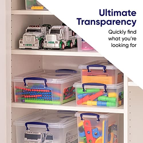 Superio Clear Storage Boxes with Lids, Plastic Container Bins for Organizing, Stackable Crates, BPA Free, Non Toxic, Odo