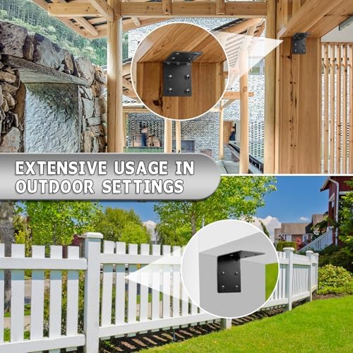4 PCS Heavy Duty Steel Corner Brackets, 5"x5"x4" 90 Degree L Right Angle Bracket, DIY L Shelf Brackets, Metal Joint Timb