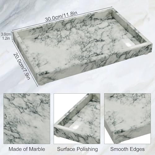 Marble Vanity Tray, for Decorative, 11.8x7.9x1.2 in, Lotus Green