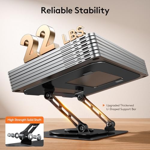 TECKNET Laptop Stand for Desk, 360° Rotating Laptop Stand for 10-17" Laptop