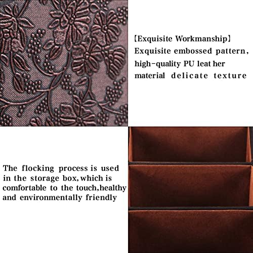 2 Pack PU Leather Remote Control Holder Storage Container for TV Remote Phone Caddy Eyeglasses（Brown）