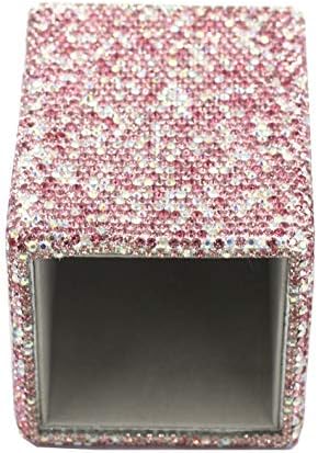 crystal Bling Rhinestone Pen Pot Holder Box organizer Cosmetic Container (Square, Midium)