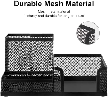 Comix Mesh Pen Holder, Desk Organizer for Home Office, Black