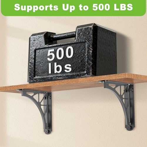 Dolibest 8 Inch Heavy Duty Shelf Brackets, 5MM Thickness L- Bracket , Metal Floating Shelf Bracket, Wall Shelf Bracket &