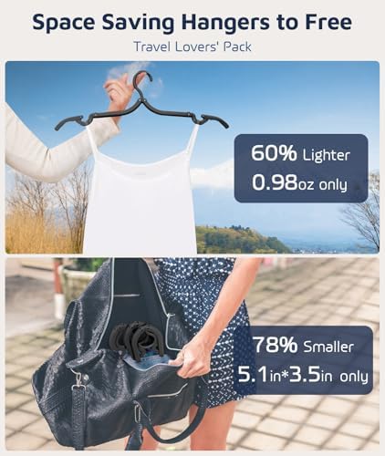 50 Pcs Travel Hangers, Cruise Ship Essentials Foldable Hangers Plastic Travel Essentials, Portable Cruises Must Haves 2026 for Skirt, Suitcase, RV Camping Airplane Europe Vacation Essential, Black