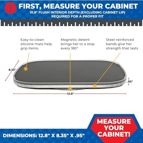 Mighty Susan 1-Tier Lazy Susan Organizer for Cabinet, Steel Reinforced