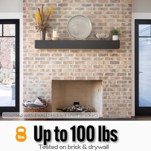EVALD LevelMate™ Uni-Mount 8 Inch Floating Shelf Brackets, Hidden Shelf Brackets with Anti-Sag Pinol Screw System, Float