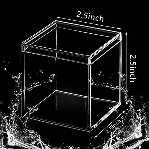 Blulu 8 Pcs Clear Acrylic Box with Lid, 2.6 x 2.6 x 2.6 Inch, Classic Style