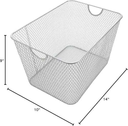 YBM HOME Wire Storage Baskets for Shelves, Cabinets, Pantry, Countertop, Open Mesh Storage Basket for Organizing Food Su
