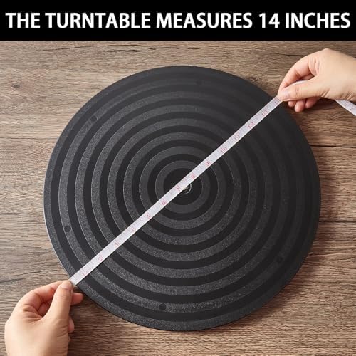 1 Pack 14 Inch Lazy Susan Turntable Heavy Duty Rotating Platform Smooth 360 Swivel for Tabletop, Monitor, Crafts, and TV