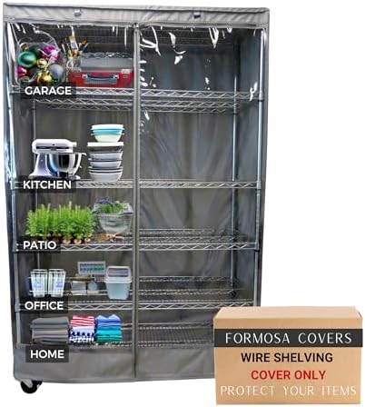 Formosa Covers Clear Front Wire Shelf Cover 48x24x72" Grey No Shelf
