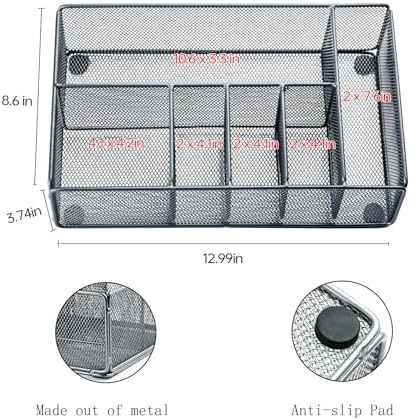Paper Plate Organizer for Countertop, Metal Silverware Caddy for Cup, Fork, Spoon, Napkin, Paper Plate and Utensil Holde