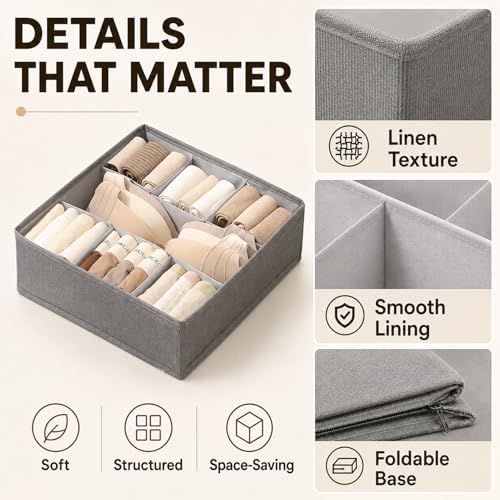 Foldable Sock Organizer Multifunctional Drawer Organizer Clothes Closet Organizers and Storage for Underwear Ties Towels