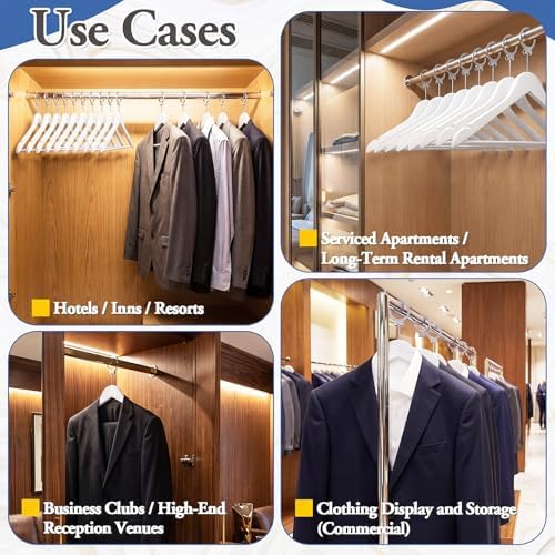 12 Pack Hotel Suit Hangers 17.5" Anti-Theft Security Hangers, White