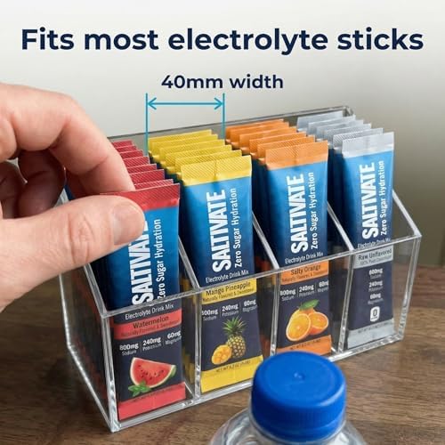 Drink Packet Organizer, 2 Pack, Clear Acrylic Countertop Caddy