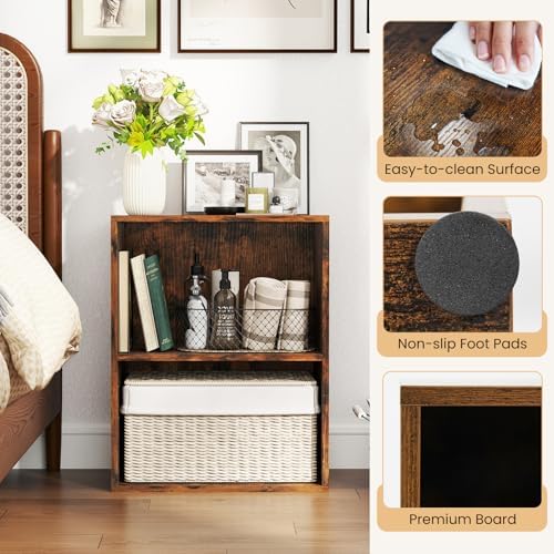Giantex 2-Cube Bookshelf and Bookcase, 2-Layer Storage Shelf w/Large-Capacity Open Storage Space for Living Room Bedroom