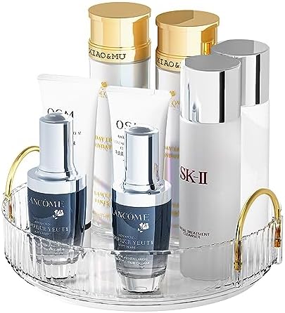 Makeup Organizer, 360° Rotating Design Bathroom Counter Organizer - Large Capacity Makeup, Skincare & Perfume Organizer 