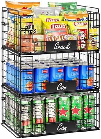 JKsmart 3 Pack XXL Stackable Wire Baskets, Pantry Organizers and Storage
