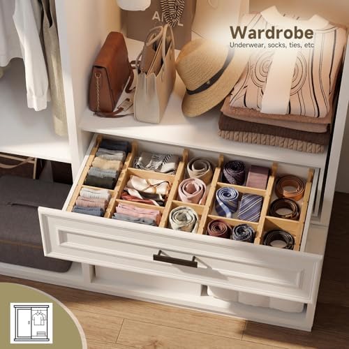 Bamboo Drawer Dividers, Expandable Kitchen Drawer Organizer