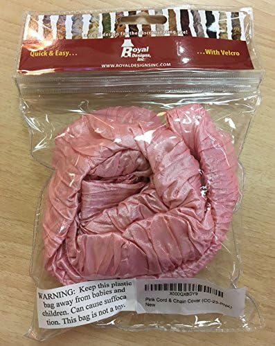 Royal Designs, Inc. CC-23-PNK Pink Cord & Chain Cover4' Silktype Fabric Touch Fastener, Pink