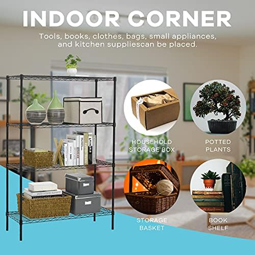 HCY 4-Tier Wire Shelving Unit Storage Shelves Shelf Organizer 54"x36"x14" Heavy Duty Metal Storage Rack NSF Height Adjus