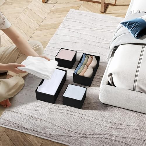 DIMJ Drawer Organizers, Set of 12 Clothes Drawer Organizer, Foldable Closet Drawer Organizer, Dresser Drawer Organizers 