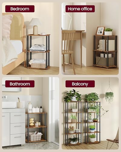 VASAGLE 3-Tier Shelf, Storage Shelves, Bookcase with Shelves, Living Room