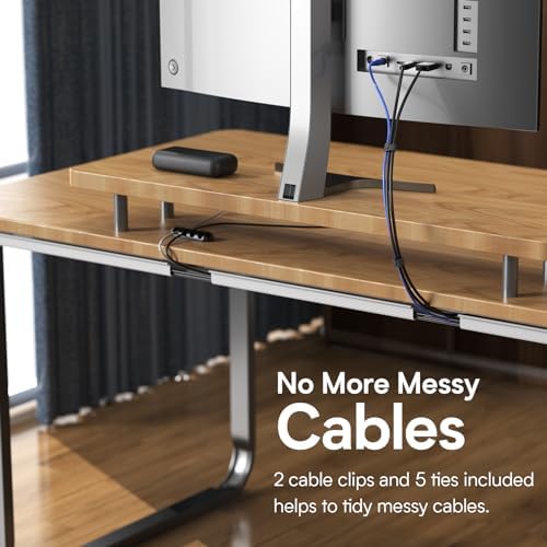 DELAMU 4 Pack Cable Management Under Desk - Office & Home Cable Organizer,J-Channel Cable Management for Clutter-Free En