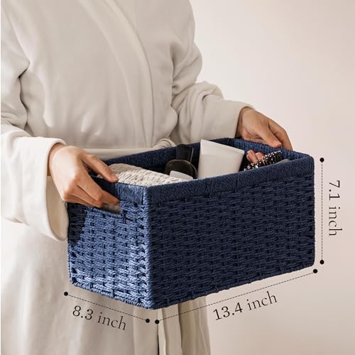joybest Wicker Baskets for Shelves, Hand-woven Storage Baskets Green