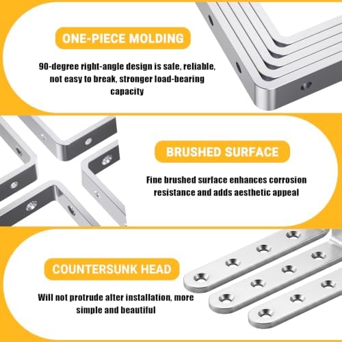 25Pcs Stainless Steel Angle Brackets 3”x 5” Heavy Duty Corner Brackets