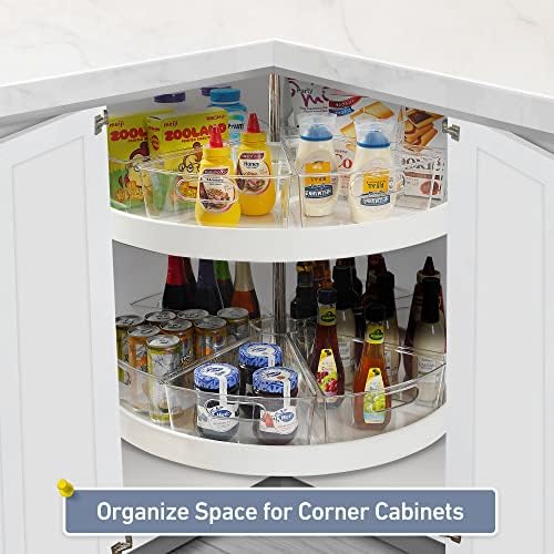 Leeden Lazy Susan Cabinet Organizer, 1/8 Wedge Bins for 26in, 6 Pack