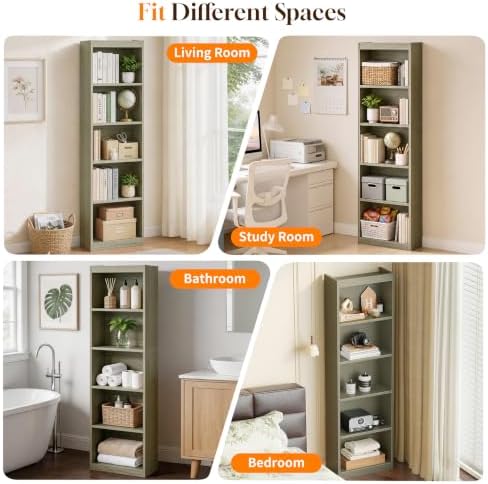 5 Tier Bookshelf,Open Storage Book Shelf,68 Inch Bookcase