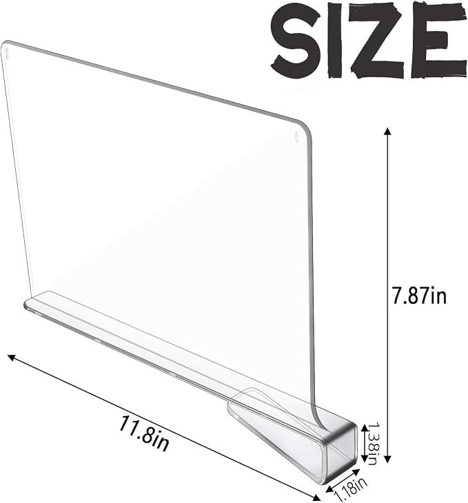 Acrylic Shelf Dividers for Closet Organization, Closet Shelf Organizer Closet Separator for Wood Shelves Clear Shelf Dividers for Closets (8 Pack)