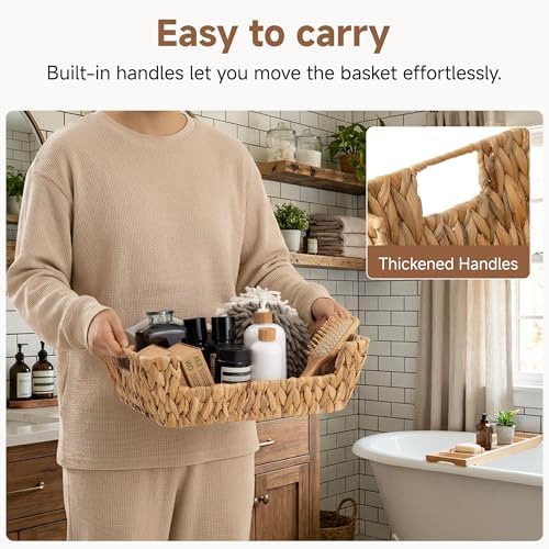 StorageWorks Pantry Baskets for Organizing, Woven Baskets, Water Hyacinth