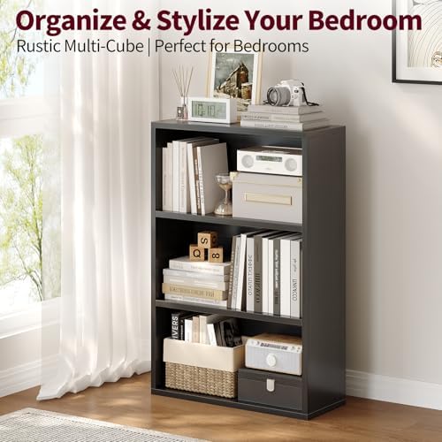 ALISENED 3-Tier Bookshelf, 23.6 × 9.4 × 35.2in, Small Bookshelf