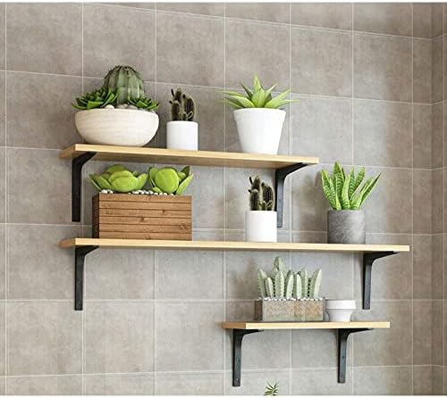 SAYAYO Wall Shelf Bracket Black, 8 X 6 Inch Heavy Duty L Bracket for Wood