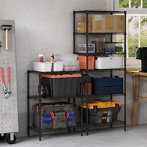 Furinno Wayar 3-Tier Metal Storage Shelf Rack, 23 x 13 x 30, Black
