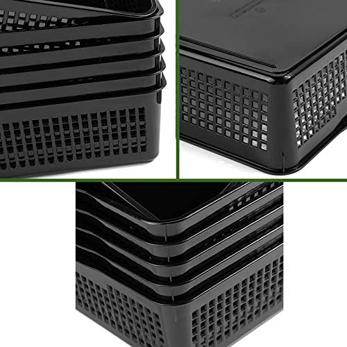 Aebeky A4 Size Plastic Paper Storage Trays,Desktop File Organizer Baskets,6-Packs (Black)