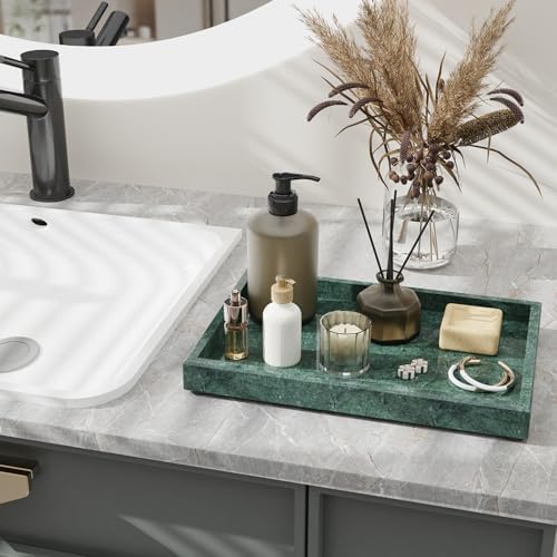 Rectangle Decorative Vanity Tray, 11.8x7.9x1.2 in, Emerald Green