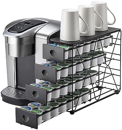 FlagShip K Cup Holder for Keurig Pod K Cup Storage 4 Tier K Cup Drawer Organizer for Counter (56 Pods Capacity)