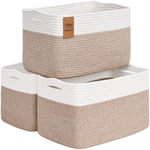 Baskets for Organizing,Storage Baskets,3 Pack Baskets for Shelfves,15"×10"×9" Woven Basket,toy storage bins,bins for organization