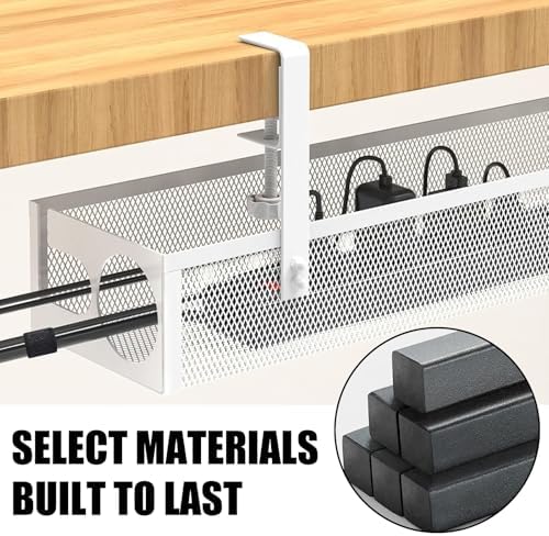 Under Desk Cable Management 27 inches Metal Cord Organizer No Drill Wire Management and Cord Organizer for Home Office S